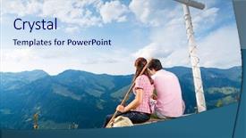 Presentation with mountain hiking - Beautiful slides featuring mountain summit at cross backdrop and a  colored foreground