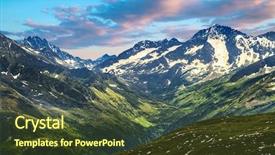  Presentation with alps - PPT theme with mountain top - grossglockner high alpine road austria background and a tawny brown colored foreground