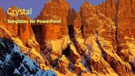  Presentation with mountain top - Audience pleasing presentation consisting of mountain-top-in-the-dolomiti backdrop and a tawny brown colored foreground