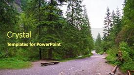  Presentation with trail - Slides consisting of mountain trail in tatra mountains at summer poland background and a tawny brown colored foreground