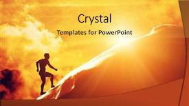  Presentation with mountain roads - Audience pleasing presentation consisting of roads outline - silhouette of a man running backdrop and a yellow colored foreground