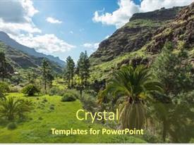 Mountain Valley In Nature Landscape PPT template 52 | CrystalGraphics