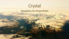  Presentation with snow mountain - Colorful PPT theme enhanced with mountain view from the top through the clouds the mountain peaks covered with snow view from airplane sunlight tint backdrop and a cream colored foreground