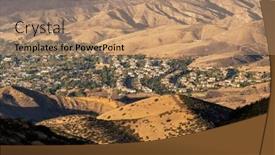  Presentation with mountain view california - Presentation design having mountain-view-of-suburban-sprawl background and a coral colored foreground