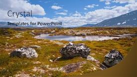  Presentation with mountain view - Colorful presentation theme enhanced with mountain-view-on-aursjovegen-road backdrop and a light blue colored foreground