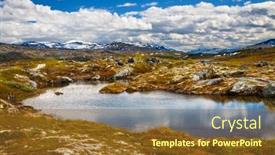  Presentation with mountain view - Presentation design enhanced with mountain-view-on-aursjovegen-road background and a tawny brown colored foreground