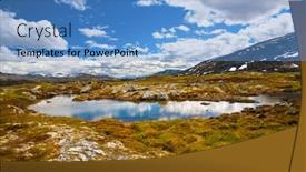  Presentation with mountain view - Theme enhanced with mountain-view-on-aursjovegen-road background and a teal colored foreground