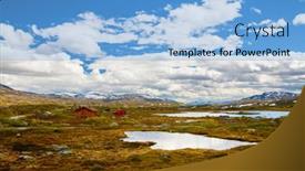  Presentation with mountain view - Theme having mountain-view-on-aursjovegen-road background and a light blue colored foreground