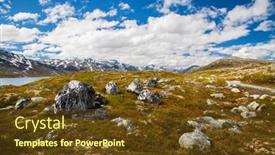  Presentation with mountain view - Cool new theme with mountain-view-on-aursjovegen-road backdrop and a tawny brown colored foreground