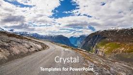  Presentation with mountain view - PPT layouts having mountain-view-on-aursjovegen-road background and a gray colored foreground