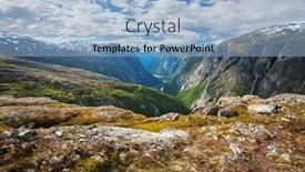  Presentation with mountain view - Presentation theme consisting of mountain-view-on-aurstaupet-waterfall background and a light blue colored foreground