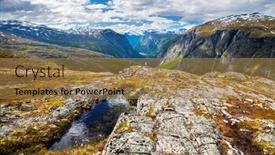  Presentation with mountain view - Slide deck enhanced with mountain-view-on-aurstaupet-waterfall background and a coral colored foreground