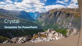  Presentation with mountain view - Slide set having mountain-view-on-eikesdalen background and a ocean colored foreground