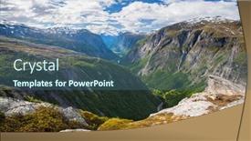  Presentation with mountain view - Audience pleasing theme consisting of mountain-view-on-eikesdalen backdrop and a ocean colored foreground