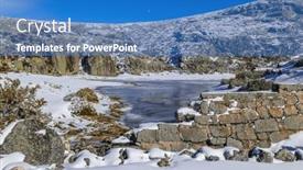  Presentation with mountain view - PPT theme having mountain-view-serra-da-estrela background and a teal colored foreground