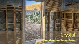  Presentation with mountain view - Amazing slide set having mountain-view-through-door backdrop and a violet colored foreground