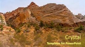  Presentation with states - Amazing slide deck having mountain-viewpoint-landscape-in-zion backdrop and a tawny brown colored foreground