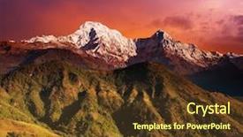  Presentation with fantasy - Presentation theme with mountain village - himalayan fantasy background and a tawny brown colored foreground