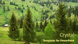  Presentation with romania - Presentation design consisting of mountain-village-in-the-romanian background and a tawny brown colored foreground