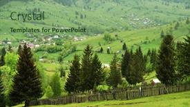  Presentation with romania - PPT layouts enhanced with mountain-village-in-the-romanian background and a seafoam green colored foreground