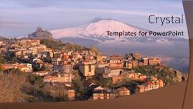  Presentation with snow mountain - Audience pleasing PPT layouts consisting of mountain-village-of-sicily backdrop and a light blue colored foreground