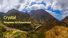  Presentation with aqua - Audience pleasing PPT theme consisting of mountain village serra de aqua backdrop and a tawny brown colored foreground