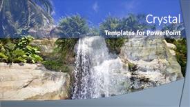  Presentation with rainforest - Beautiful theme featuring mountain waterfall in malaysia rainforest backdrop and a teal colored foreground
