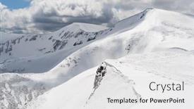  Presentation with snow mountain - Presentation theme consisting of mountain-winter-landscape-with-snow background and a white colored foreground