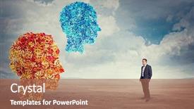  Presentation with abstract numbers - Presentation theme having mountain wisdoms - businessman and abstract letters background and a coral colored foreground