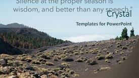  Presentation with philosopher - Presentation design consisting of mountain wisdoms - inspirational quote by ancient greek background and a  colored foreground