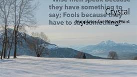  Presentation with philosopher - Colorful slide deck enhanced with mountain wisdoms - inspirational quote by ancient greek backdrop and a light blue colored foreground