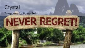  Presentation with forest - Cool new presentation with mountain wisdoms - never regret sign backdrop and a light blue colored foreground