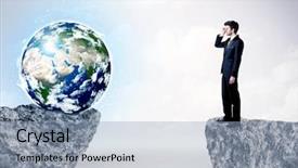  Presentation with nasa - Beautiful presentation featuring mountain with a globe backdrop and a light blue colored foreground