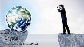  Presentation with nasa - Beautiful PPT theme featuring mountain with a globe backdrop and a light blue colored foreground