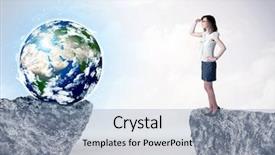  Presentation with nasa - Slide set consisting of mountain with a globe background and a light blue colored foreground