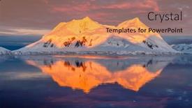  Presentation with mountain top - Slide deck having mountain-with-red-orange-top background and a coral colored foreground