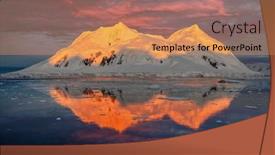  Presentation with mountain top - Presentation theme enhanced with mountain-with-red-orange-top and a coral colored foreground