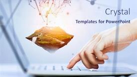  Presentation with snow mountain - PPT theme consisting of mountain-with-snow-top background and a sky blue colored foreground