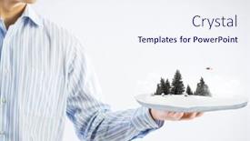  Presentation with snow mountain - Theme featuring mountain-with-snow-top background and a sky blue colored foreground