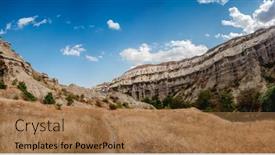  Presentation with spectacular - PPT layouts featuring mountain-with-spectacular-structure-under background and a coral colored foreground