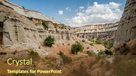  Presentation with sunny sky - Presentation design with mountain-with-spectacular-structure-under background and a tawny brown colored foreground