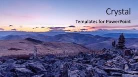  Presentation with stone balance - Audience pleasing PPT theme consisting of mountain with sunrsie in tibet backdrop and a light blue colored foreground