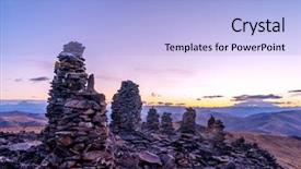 Presentation with stone balance - Cool new presentation theme with mountain with sunrsie in tibet backdrop and a light blue colored foreground