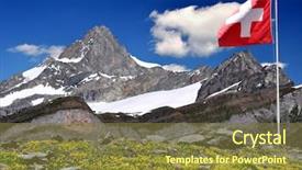  Presentation with japan beautiful landscape mountain fuji - Presentation theme with mountain zinalrothorn with swiss flag background and a  colored foreground
