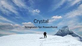  Presentation with motivation climb - Colorful PPT theme enhanced with mountaineer guide - climb on snowy peak backdrop and a  colored foreground