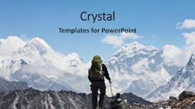  Presentation with nepal - Theme with mountaineer guide - climber in himalayan mountain nepal background and a  colored foreground