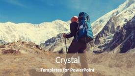  Presentation with mountain climb motivational - Slide deck featuring mountaineer guide - climber in himalayan mountain background and a  colored foreground