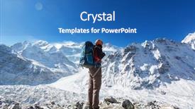  Presentation with mountain climb motivational - Amazing slide deck having mountaineer guide - climber in himalayan mountain backdrop and a  colored foreground