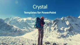  Presentation with mountain - Presentation theme featuring mountaineer guide - climber in himalayan mountain background and a  colored foreground