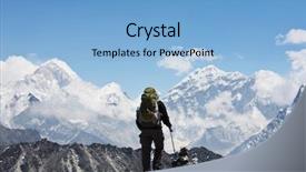  Presentation with mountain - Amazing theme having mountaineer guide - climber in himalayan mountain backdrop and a  colored foreground